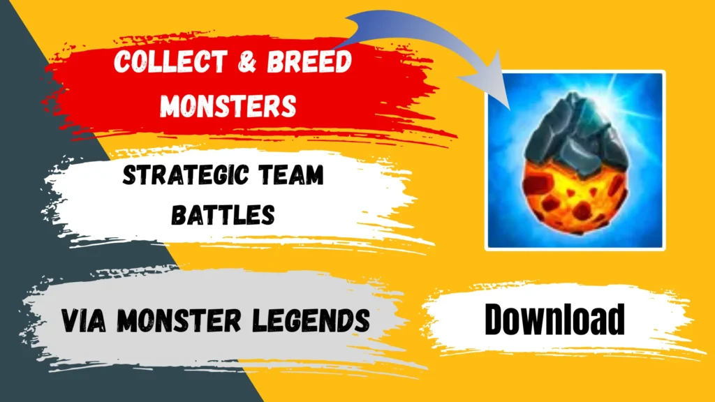 Monster Legends Apk Download for Andriod Latest Version 17.8.4 5 Monster Legends logo with a download button, showcasing monster breeding and team battle features.