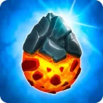 Monster Legends gameplay on Android showing monster battles, breeding center, and Apk Ninja branding.