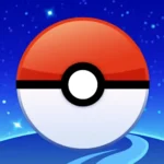 Pokémon GO app interface on Android showing map, Pokémon encounters, and Apk Ninja branding.