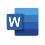 Microsoft Word app interface on Android showing document editing features with Apk Ninja branding.